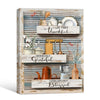 So Very Thankful Grateful Blessed Rustic Kitchen Framed Wall Art