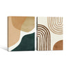 Set of 2 Neutral Arch & Organic Shape Boho Abstract Canvas Wall Art
