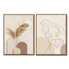 2PC Framed Neutral Abstract Wall Art