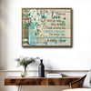 Sympathy Memorial Quote Canvas Wall Art, Those We Love Don't Go Away Teal Mason Jar White Flower Butterfly Print, Rustic Farmhouse Remembrance Horizontal Wall Decor