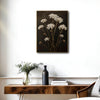 Antique Moody White Wildflower Wall Art, Dark Floral Still Life Canvas Print, Framed Wall Decor for Living Room Bedroom