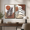 Set of 2 Terracotta Palm Leaf Boho Botanical Neutral Canvas Wall Art