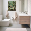 Black Cat Reading Newspaper Bathtub Canvas Wall Art