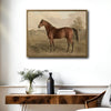 Vintage Brown Horse Antique Landscape Framed Wall Art Print