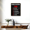 Rustic Before You Speak THINK Framed Canvas Wall Art, Positive Communication Motivational Sign for Office Study Room