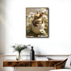 Baby Bunny in Cracked Eggshell White Daisies Canvas Wall Art