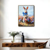Blue Bow Bunny Easter Canvas Wall Art