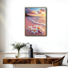 Tropical Plumeria Flower Pink Sand Coastal Sunset Wall Art
