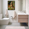Vintage Brown Bunny Red Tulip Wildflower Garden Canvas Wall Art