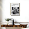 Retro Newspaper It's Time To Be Happier Wall Canvas, Ladies Toasting Champagne Statement Print, Funky Maximalist Home Wall Decor