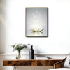 Glowing White Lotus Canvas Wall Art, Sparkling Star Water Lily Print, Minimalist Zen Floral Vertical Wall Decor for Bedroom Spa Yoga Room