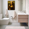 Quirky Mona Lisa Bathroom Parody Canvas Wall Art, Toilet Paper Crown Toilet Brush Funny Altered Art Poster