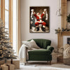 Funny Santa On Toilet With Toilet Paper Framed Wall Art Christmas Decoration