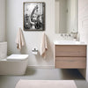 Funny Giraffe On Toilet Reading Newspaper Canvas Wall Art Cute Bathroom Decor