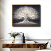 Mystical Glowing Tree of Life Canvas Print, Luminous White Ancient Fantasy Tree Wall Art