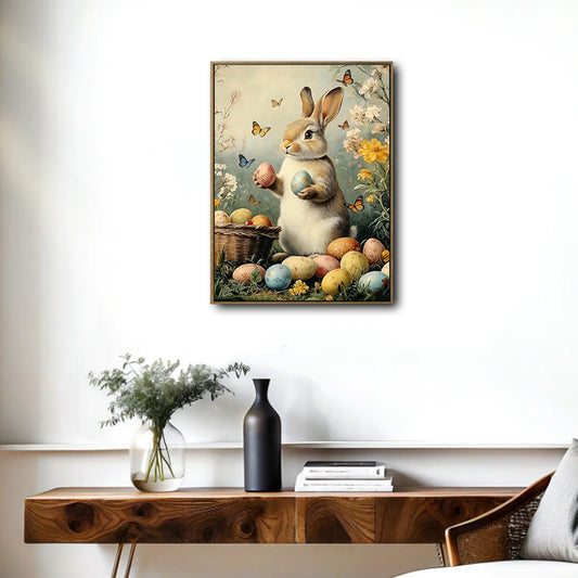 Bunny Holding Easter Eggs Canvas Print