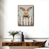 Peeking Bunny White Fence Wildflower Canvas Wall Art