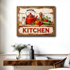 Red Kettle Rustic Kitchen Canvas Wall Art