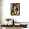 Retro Spring Floral Bunny Canvas Poster, Whimsical Woodland Animal Art Print for Living Room Kids Room Wall Decoration
