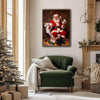 Funny Santa On Toilet Framed Wall Art Christmas Bathroom Decoration