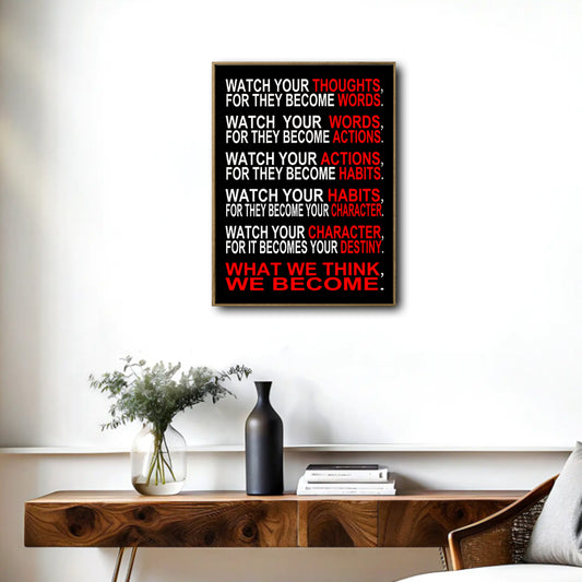 Inspirational Destiny Character Quote Framed Canvas Wall Art, Motivational Typography Wall Decor for Home & Workspace
