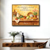 Bless The Food Before Us Amen Canvas Wall Art, Rustic Kitchen Bible Quote Print