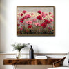 Vibrant Poppy Field Framed Wall Art, Impressionist Floral Canvas Print