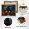 Witch Hat Glowing Jack O Lantern Haunted Castle Halloween Canvas Wall Art