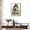 Golden Retriever St Patrick's Welcome Canvas Print