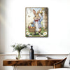 Easter Bunny Holding Egg Basket Canvas Wall Art