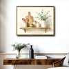 Farmhouse Eucalyptus Kitchen Still Life Canvas, Watercolor Rustic Wall Decor