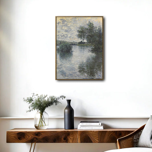 Vintage Monet River Scene Canvas Wall Art