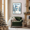 Let It Snow Snowman Framed Wall Art Cute Christmas Winter Farmhouse Print