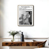 Just Champagne Problems Newspaper Style Wall Art, The New York News Retro Black White Champagne Canvas Print, Trendy Bar Cart Apartment Wall Decor