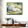 Sleeping White Bunny Easter Canvas Wall Art