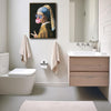 Cool Girl With A Pearl Earring Bubble Gum Sunglasses Canvas Wall Art Funny Classic Art Decor
