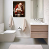 Funny Santa Hugging Toilet Paper Rolls On Toilet Framed Wall Art Christmas Decoration