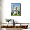 Golden Bunny Easter Egg Bluebell Flowers Butterflies Canvas Wall Art