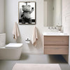 Funny Teddy Bear Wine Urinal Canvas Wall Art Black White Masculine Bathroom Decor