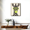 Funny Animal Canvas Wall Art, Hipster Zebra Blowing Bubblegum Wearing Sunglasses Trendy Poster