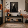 Elegant Victorian Bunny Lady Gothic Canvas Print Dark Moody Wall Art Halloween Gothic Bedroom Decor