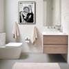 Trendy Black & White Glitter Toilet Girl Wall Art, Edgy Retro Photo Style Bathroom Canvas Poster, Quirky Wall Decor