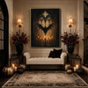 Gothic Bat Cathedral Window Candle Halloween Framed Wall Art Print