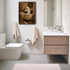 Vintage Ghost Reading Bathtub Black Cat Halloween Framed Wall Art Print