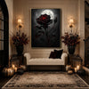 Gothic Dark Rose Moon Wall Art