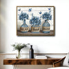 Relax Soak Unwind Blue Hydrangea Butterfly Rustic Bathroom Framed Wall Art