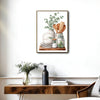 Watercolor Eucalyptus Kitchenware Still Life Framed Wall Art Print