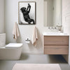 Funny Black Dog Selfie On Toilet Canvas Wall Art Cute Bathroom Decor