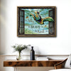 Sea Turtle Underwater Window Canvas Print, Be Silly Be Brave Be Kind Coastal Wall Art