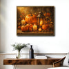 Rustic Fall Pumpkin Lantern Candle Canvas Wall Art